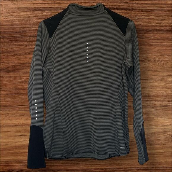 NIKE AEROREACT 1/4 ZIP PULLOVER RUNNING JACKET BLACK/GREEN WOMEN'S SZ LG - Picture 2 of 5